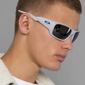 Authentic Oakley Men White Masseter Sunglasses with Black Lenses